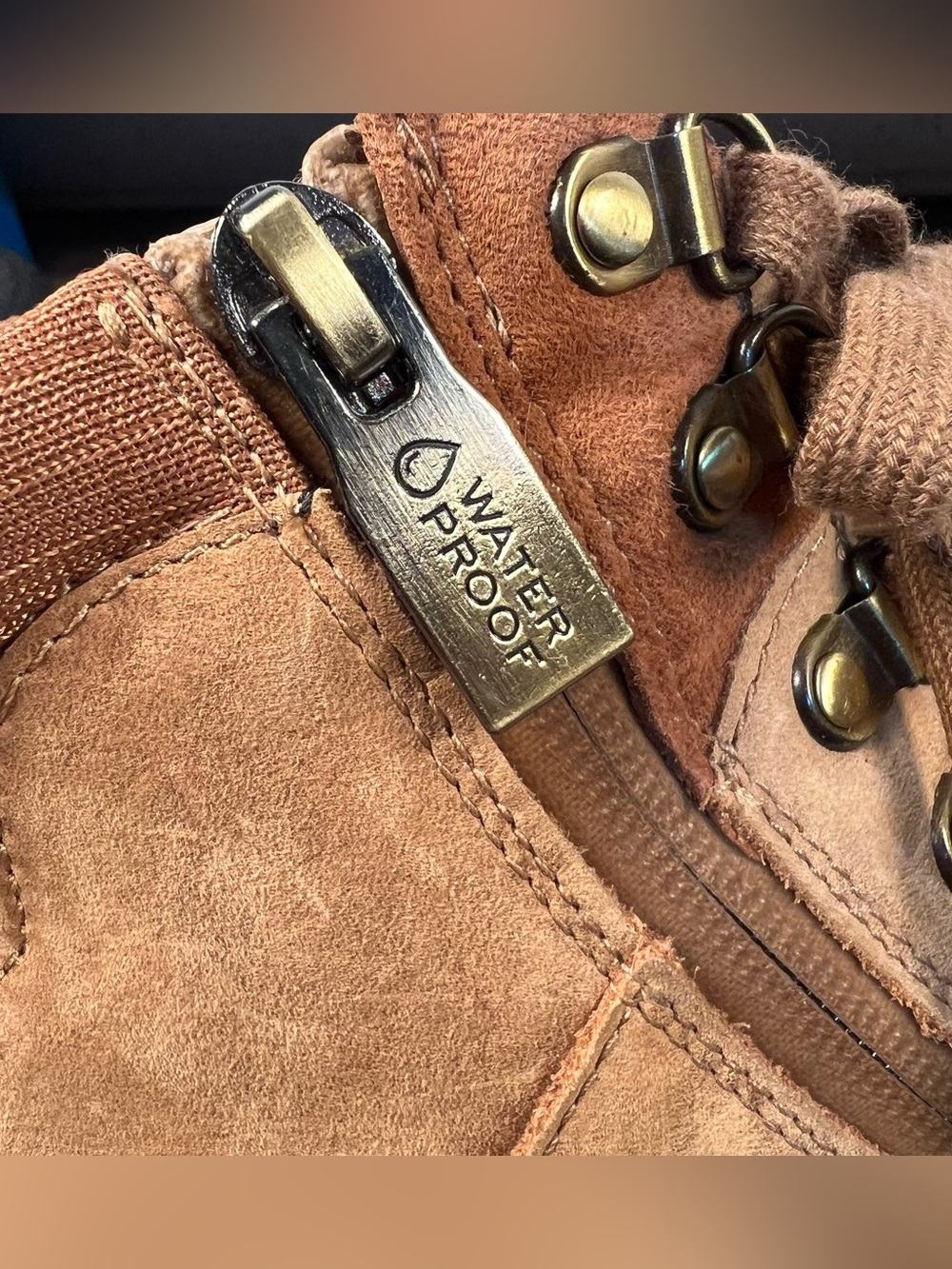Vionic Spencer Boots Tan Chunky Waterproof Leather Hiker Combat Ankle Zip 8.5 - Picture 10 of 13